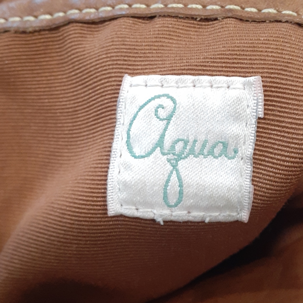 Aqua tan leather crossbody shoulder bag - Picture 16 of 17